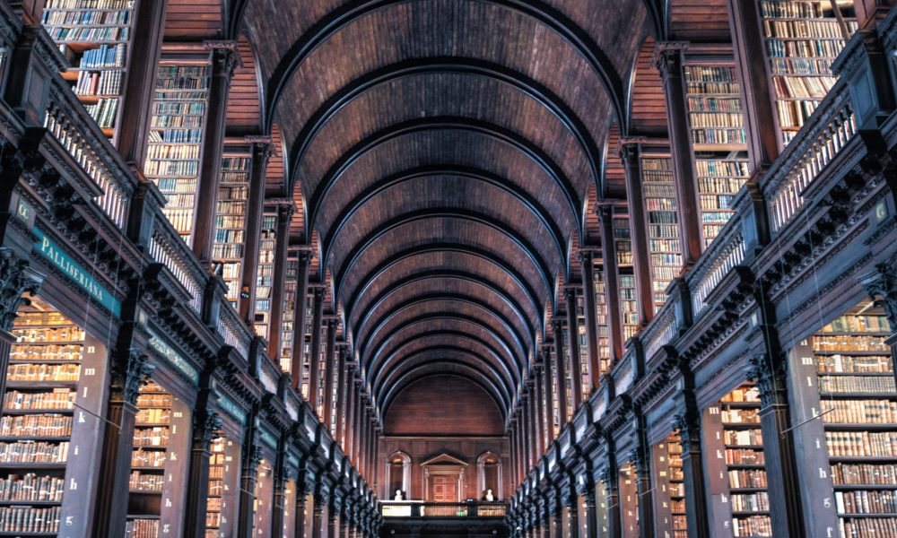 Eine Bibliothek voller Bücherregale
