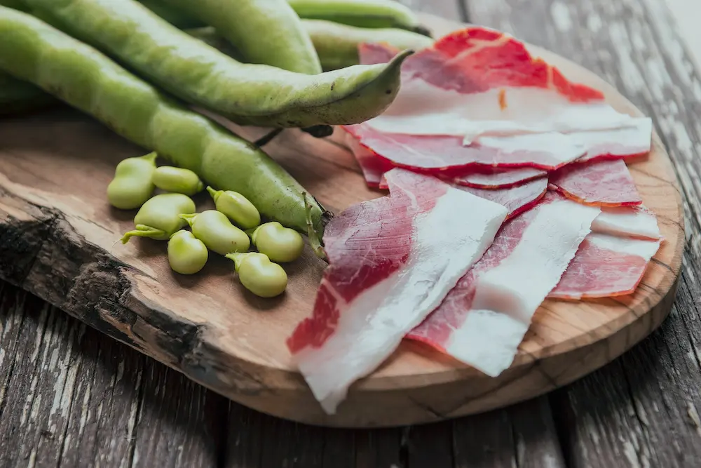 Toskana Wochenschau – frische Saubohnen mit Prosciutto als Frühlingsgericht