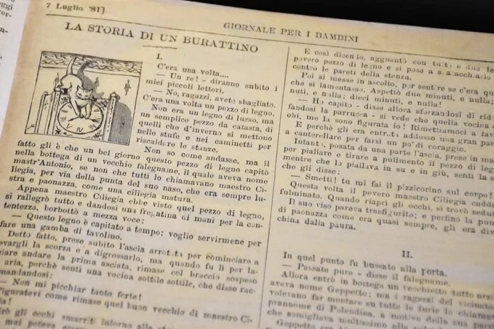 Toskana Wochenschau – historische Ausgabe von Pinocchio in der Collodi-Ausstellung in Florenz